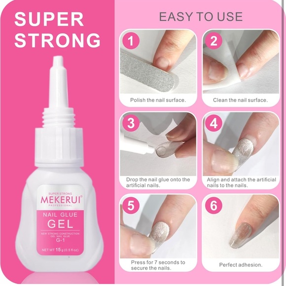 New Upgrade Super Strong Nail Glue Gel and Quickly Nail Glue Remover Kit - Picture 10 of 11